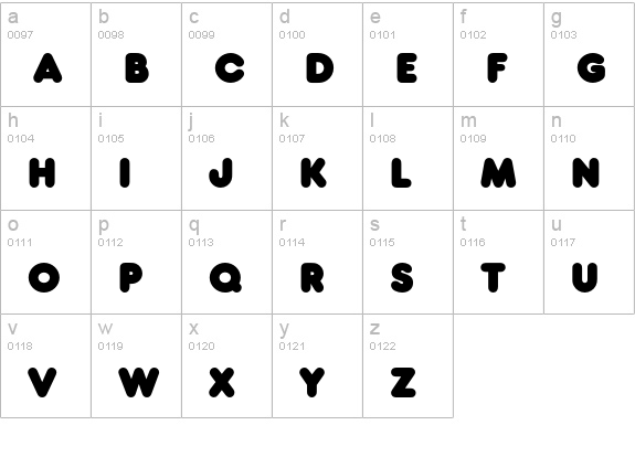 FrankfurterEF-Solid lowercase a-z preview