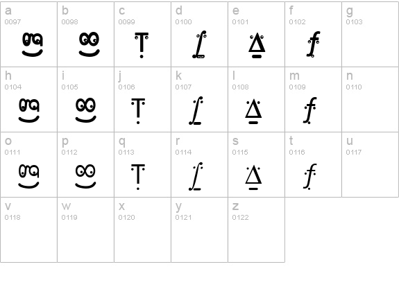 FranKleinFaces lowercase a-z preview