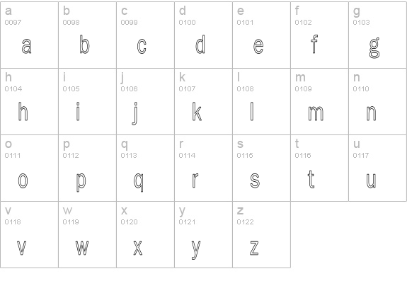 FranklinGothi2HC lowercase a-z preview