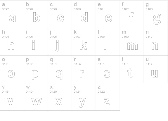 FranklinOutline lowercase a-z preview