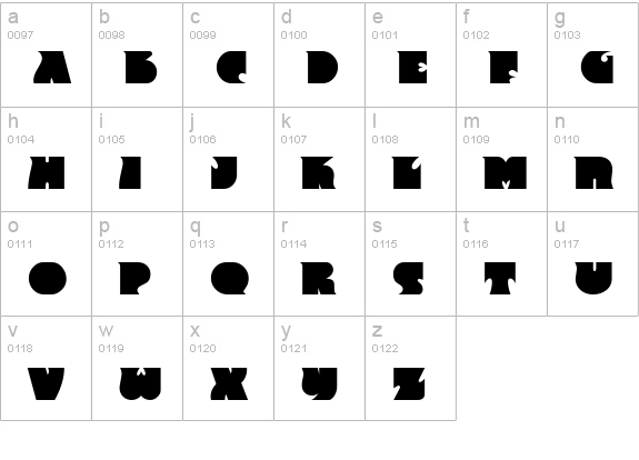 Frantic Regular lowercase a-z preview