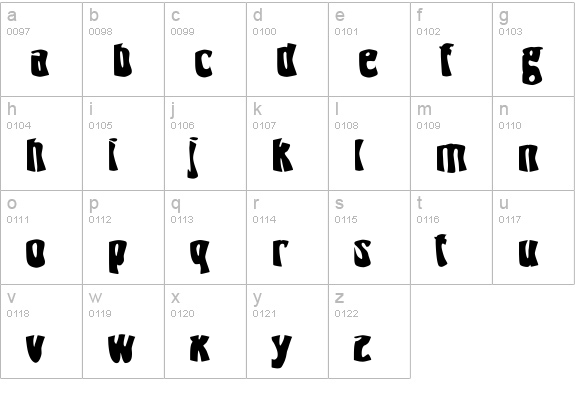 Freaky SF lowercase a-z preview