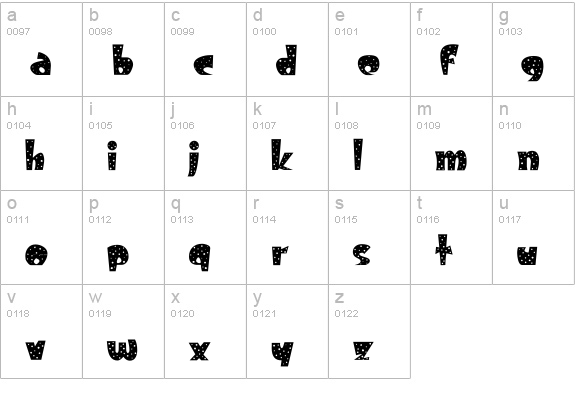 Freckle lowercase a-z preview