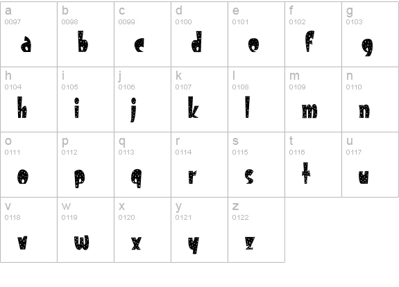 FreckleCondensed lowercase a-z preview