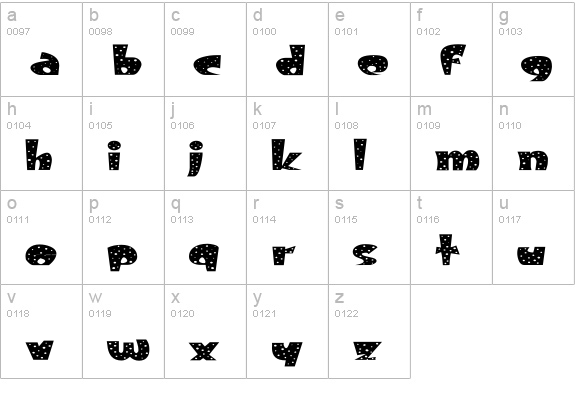 FreckleExtended lowercase a-z preview