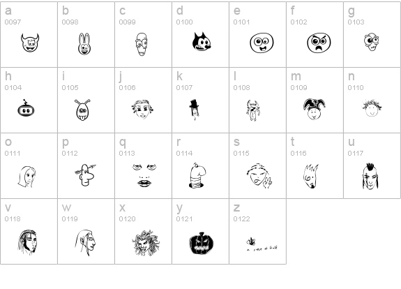 Fred lowercase a-z preview