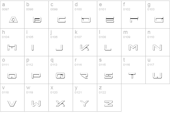 Free Agent Bold 3D lowercase a-z preview