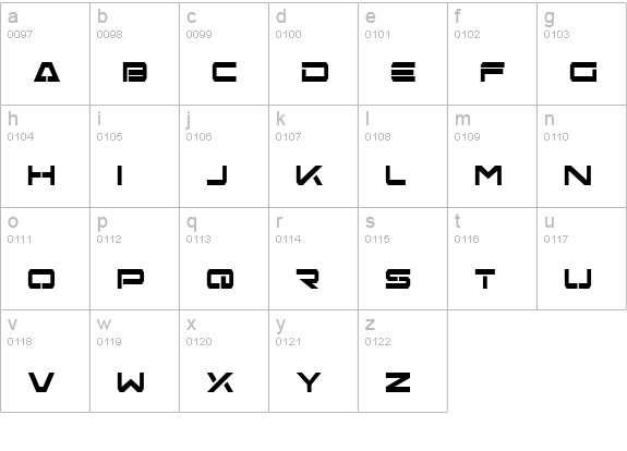 Free Agent Bold Condensed lowercase a-z preview