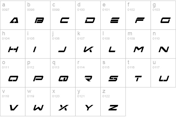 Free Agent Bold Italic lowercase a-z preview