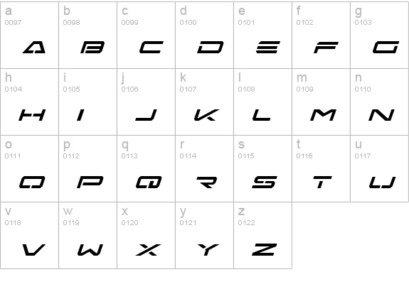 Free Agent Italic lowercase a-z preview