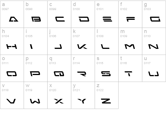 Free Agent Leftalic lowercase a-z preview