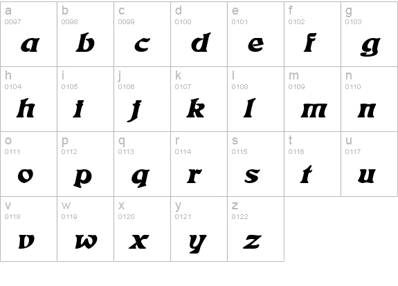 Freedom Extended BoldItalic lowercase a-z preview
