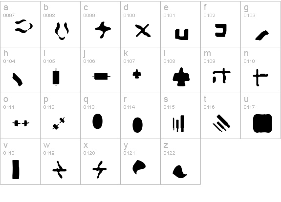 Freeform-One lowercase a-z preview