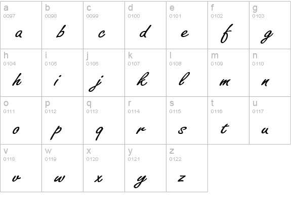 FreelanceAllegro Regular lowercase a-z preview