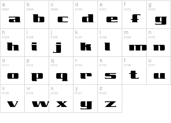 FreeLine-Serif lowercase a-z preview