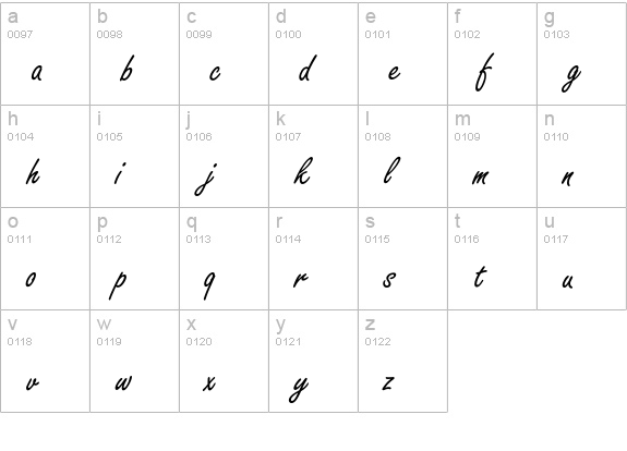 Freestyle Script D lowercase a-z preview
