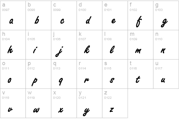 FreestyleScriptEF-Bold lowercase a-z preview