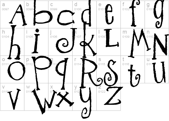 Freeze! lowercase a-z preview