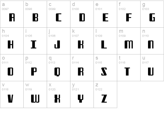 Freezer BTN lowercase a-z preview