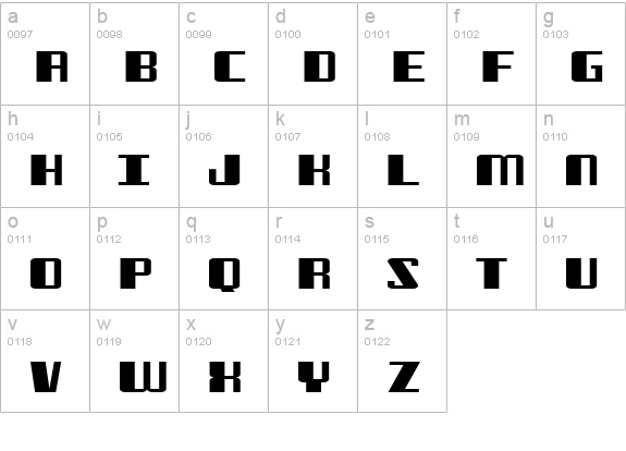 Freezer BTN Wide lowercase a-z preview