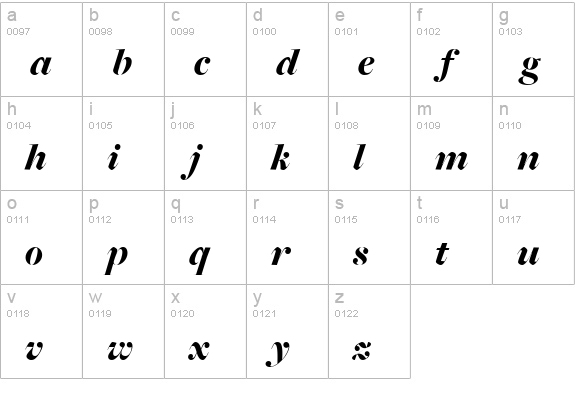 FreightBigBlackItalic lowercase a-z preview