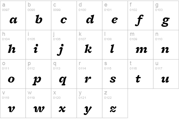 FreightMicro BlackItalic lowercase a-z preview