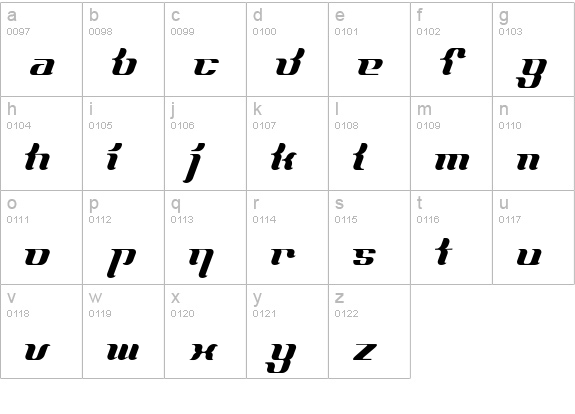 FrenchCurve ALP lowercase a-z preview