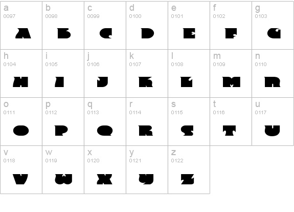 Frency lowercase a-z preview