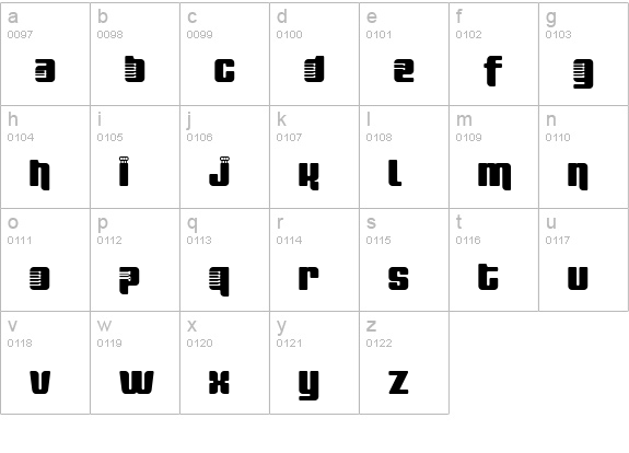 Fresh Bionik SE lowercase a-z preview