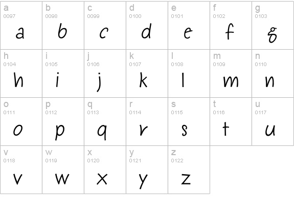 Friday-Regular lowercase a-z preview