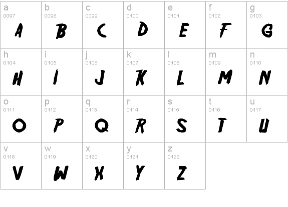 Friday13 lowercase a-z preview