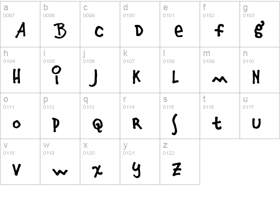 Fridayluck lowercase a-z preview