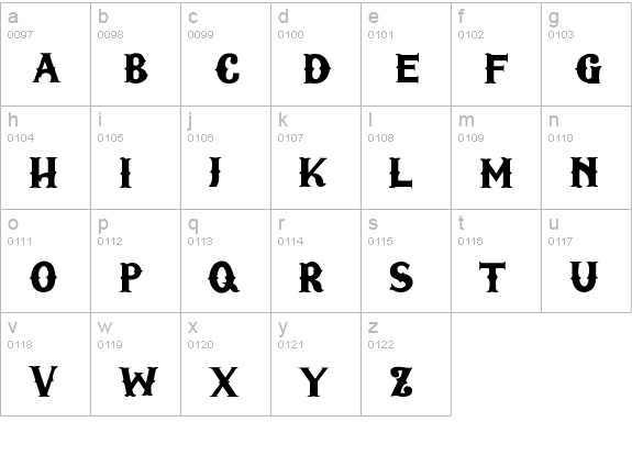 Fridays lowercase a-z preview