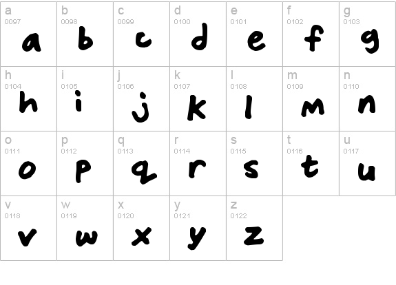 Friendly Felt Tips
 lowercase a-z preview