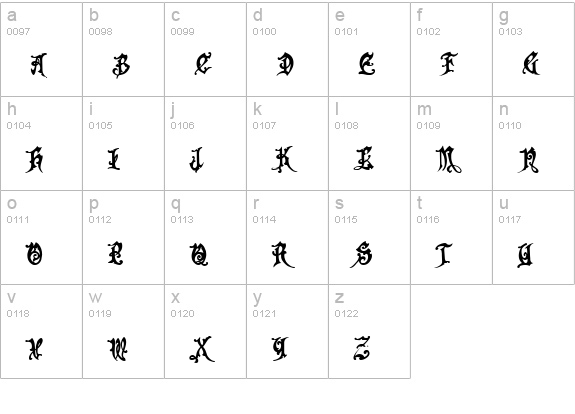 FrightWrite1 Medium lowercase a-z preview