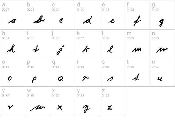 FritzDittertEF-Regular lowercase a-z preview