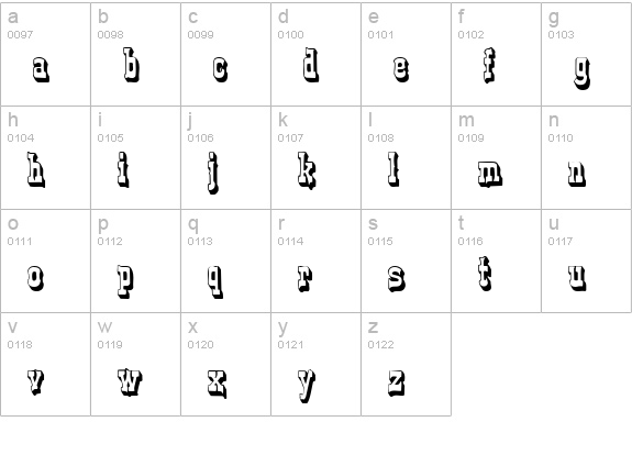 Frontier lowercase a-z preview
