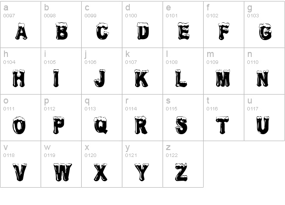 Frostbitten Wanker lowercase a-z preview