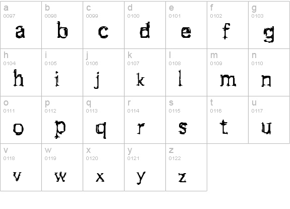 FStein lowercase a-z preview