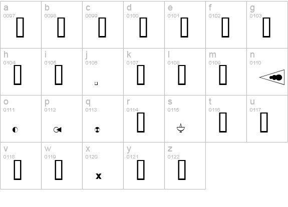 FTSymbol lowercase a-z preview