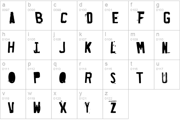 Fucked Plate lowercase a-z preview