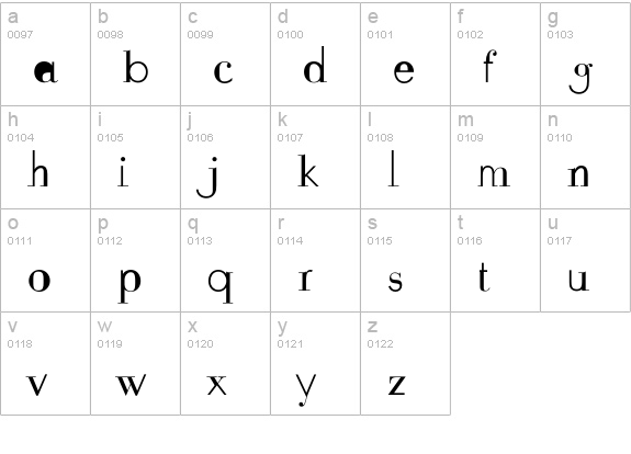 FudoniOne lowercase a-z preview