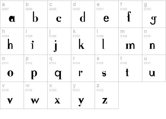 FudoniTwo lowercase a-z preview