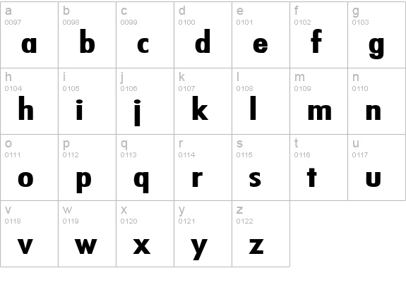 Fuji Extended Bold lowercase a-z preview