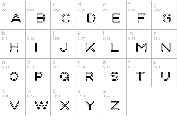 Fun City Level 2 Frame lowercase a-z preview