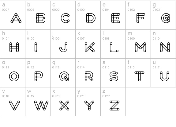 Fun City Level 3 Frame lowercase a-z preview