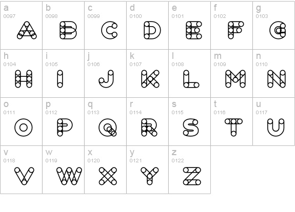 Fun City Level 4 Frame lowercase a-z preview