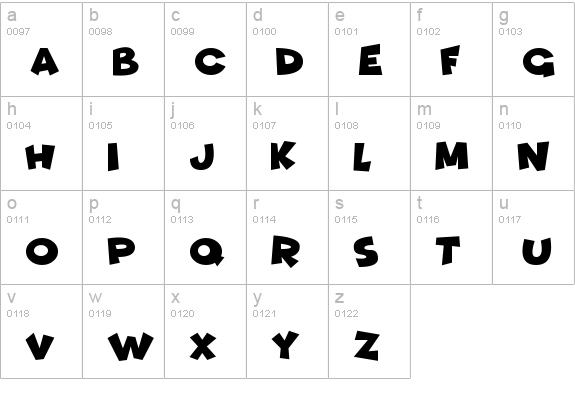 Fun House lowercase a-z preview