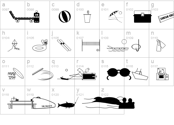 Fun In The Sun JL lowercase a-z preview