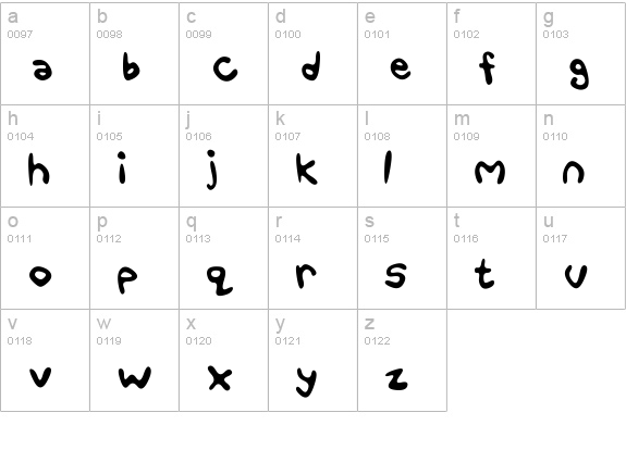 Fun Smiles
 lowercase a-z preview
